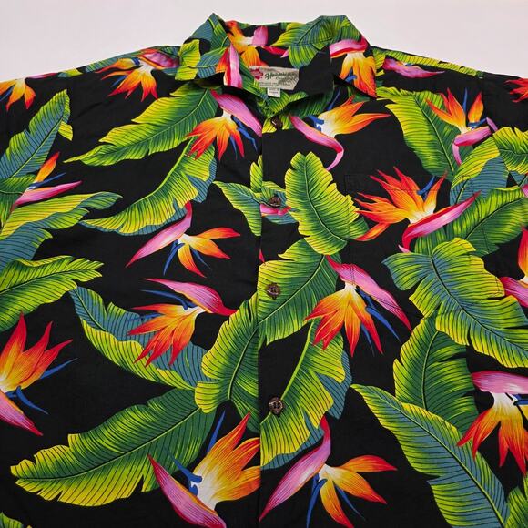VTG Hilo Hattie Floral Bird Of Paradise Hawaiian Shirt Men Small - Picture 7 of 9